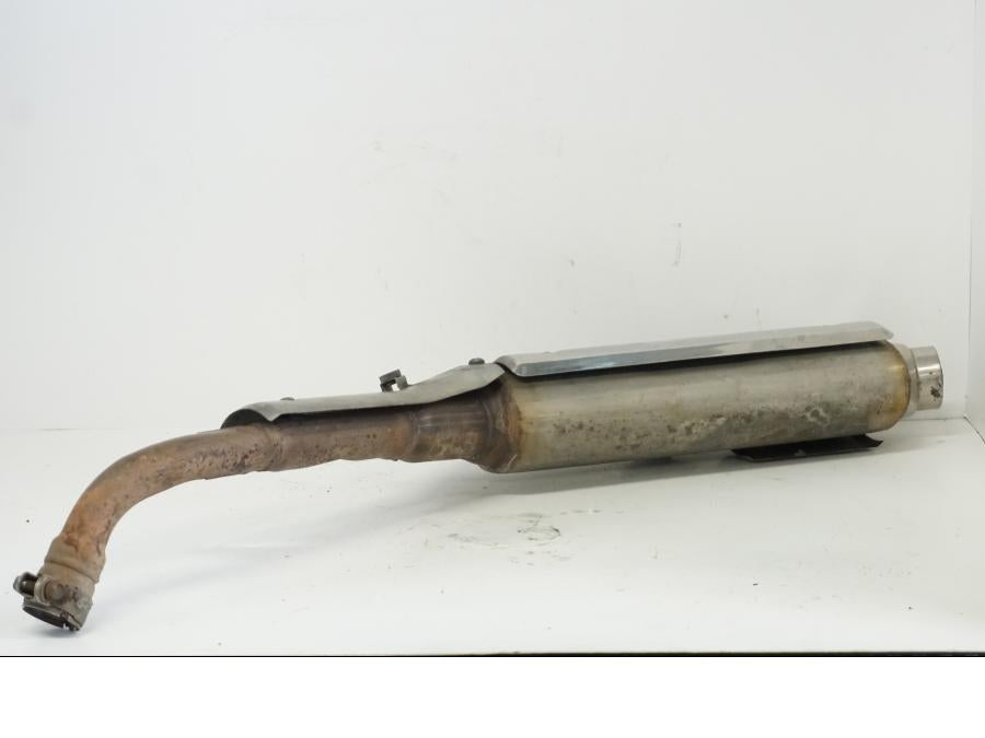 Snett uppifrån på Ljuddämpare från en Honda XL 1000 V -1999 motorcykel.