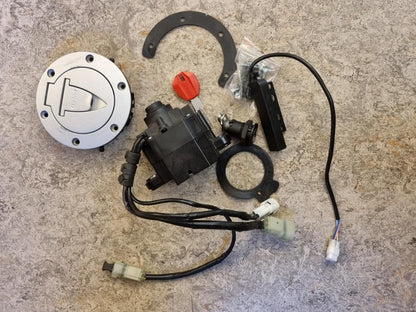 Framsidan på Låssats från en Ducati Multistrada 1260 -2019 motorcykel.