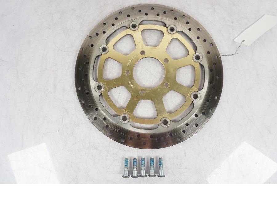 Framsidan på Bromsskiva från en Suzuki GSX 1300 RX -1999 motorcykel.