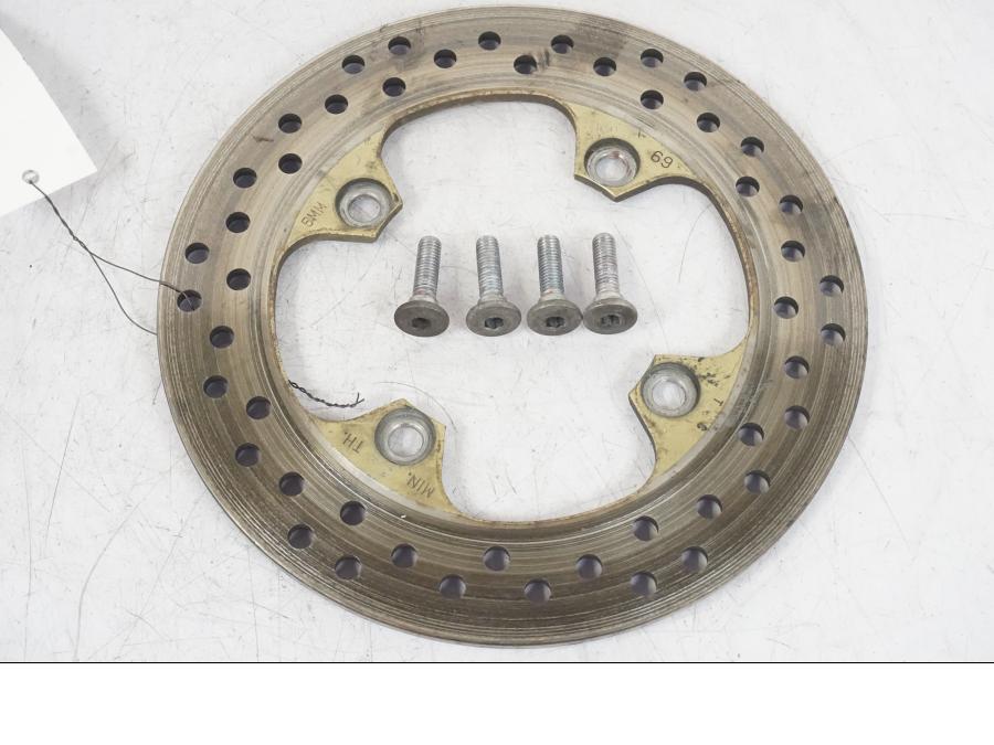 Framsidan på Bromsskiva från en Kawasaki ZX-12R -2000 motorcykel.