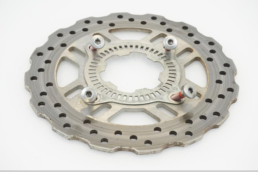 Baksidan på Bromsskiva från en Kawasaki Z 1000 -2014 motorcykel.