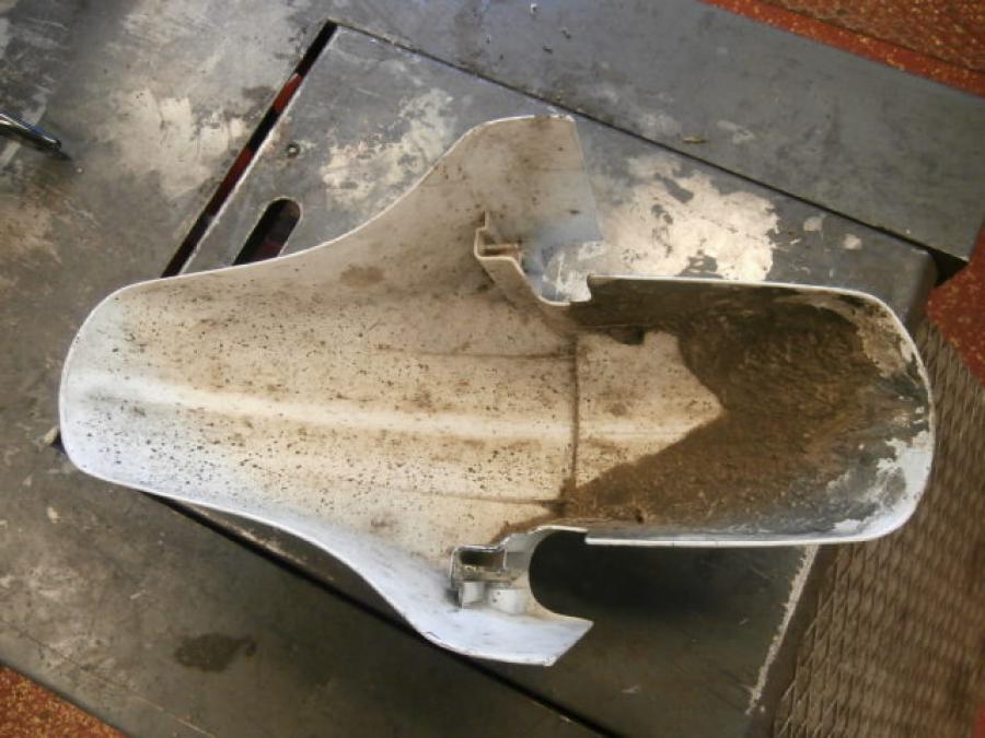 Snett uppifrån på Framskärm från en Honda VFR 750 -1988 motorcykel.