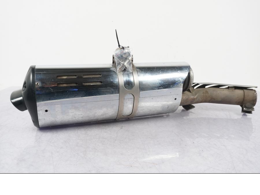 Snett uppifrån på Ljuddämpare från en BMW R 1200 GS -2005 motorcykel.