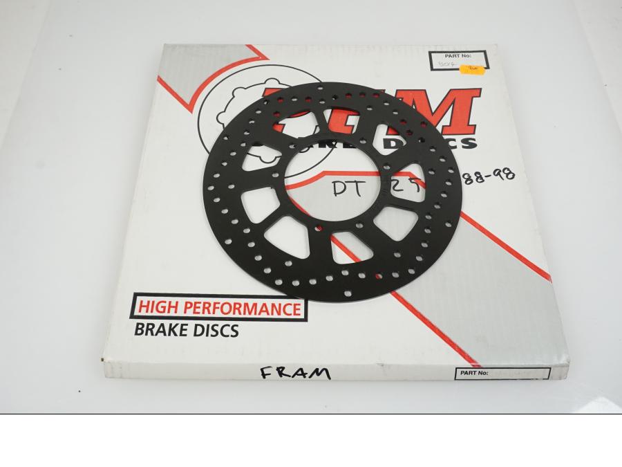 Framsidan på Bromsskiva från en Yamaha DT 125 -1998 motorcykel.