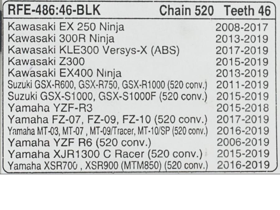 Höger sida på Drev från en Yamaha YZF R6 -2019 motorcykel.