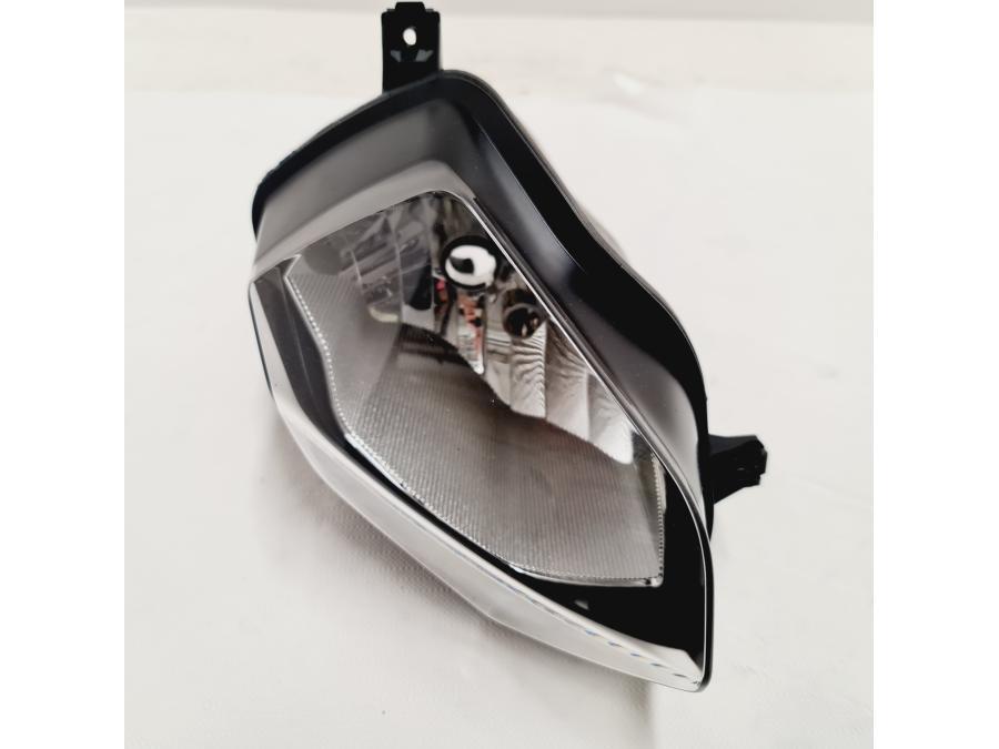 Snett uppifrån på Strålkastare från en BMW S 1000 R -2013 motorcykel.