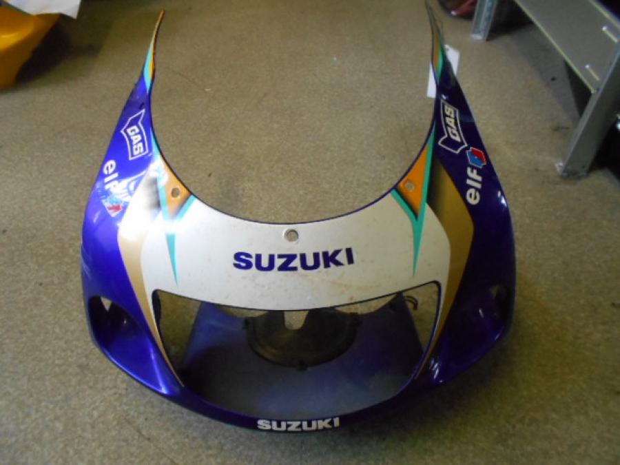 Snett uppifrån på Toppkåpa från en Suzuki GSX-R 600 -1999 motorcykel.
