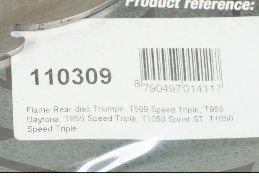 Höger sida på Bromsskiva från en Triumph Speed Triple -2004 motorcykel.