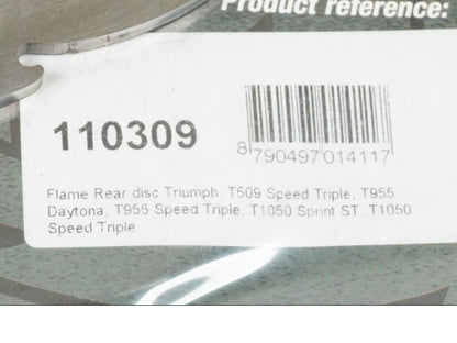 Höger sida på Bromsskiva från en Triumph Speed Triple -2004 motorcykel.