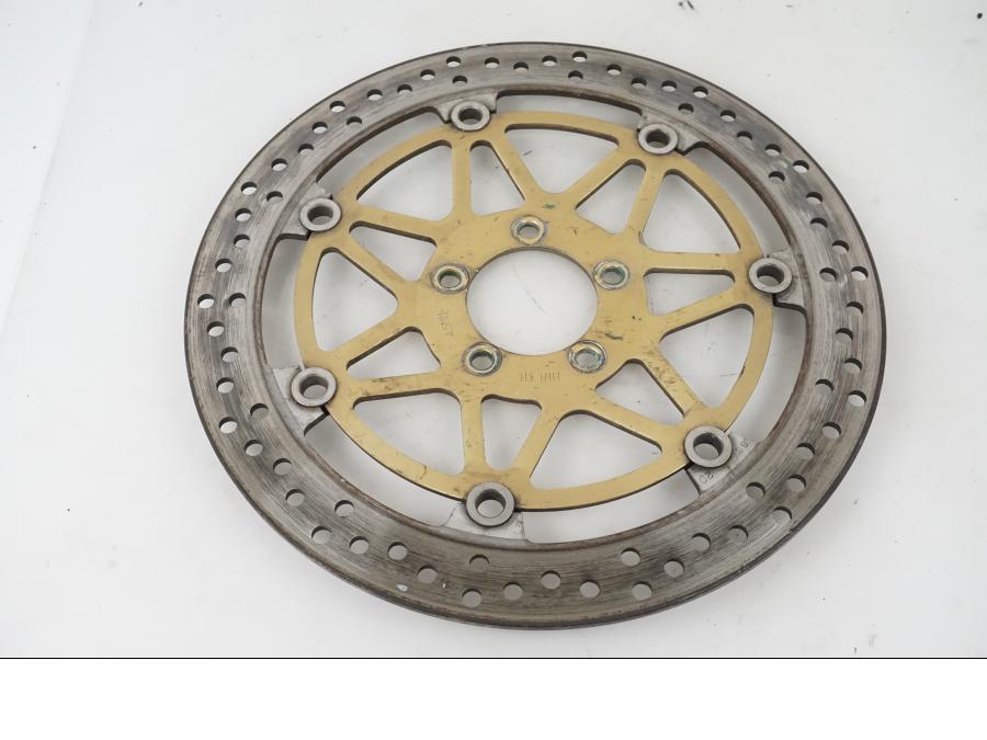 Framsidan på Bromsskiva från en Kawasaki ZX-12R -2000 motorcykel.