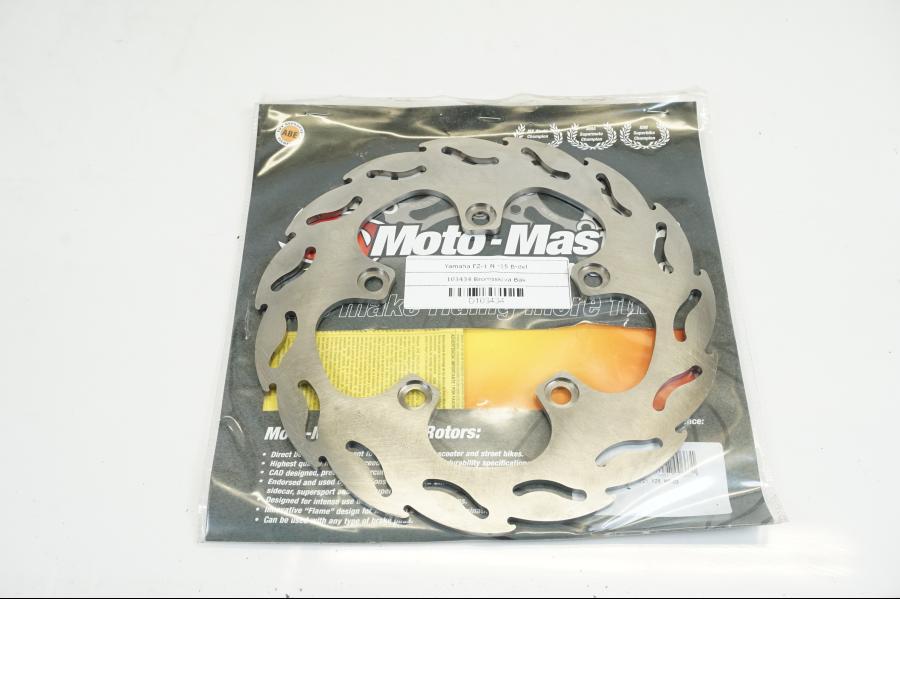 Framsidan på Bromsskiva från en Yamaha FZ-1 N -2015 motorcykel.