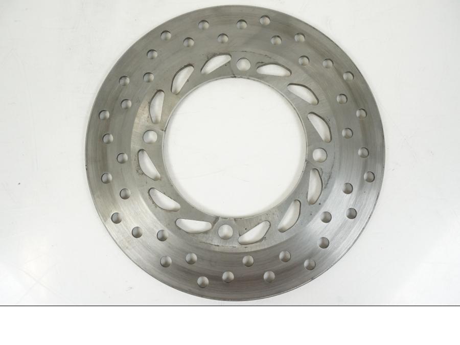 Snett uppifrån på Bromsskiva från en Honda CBR 125 R -2006 motorcykel.