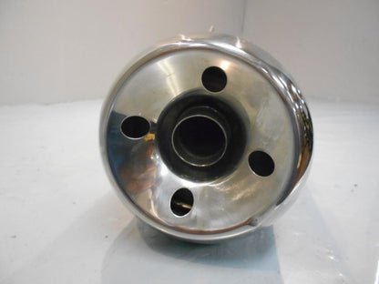 Snett uppifrån på Ljuddämpare från en Kawasaki ZZ-R 1400 -2008 motorcykel.