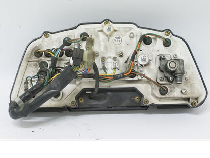 Snett uppifrån på Instrumentpanel från en Honda VFR 750 -1990 motorcykel.