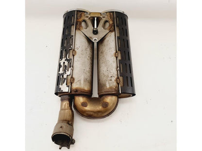 Snett uppifrån på Ljuddämpare från en BMW R 1100 S -1999 motorcykel.