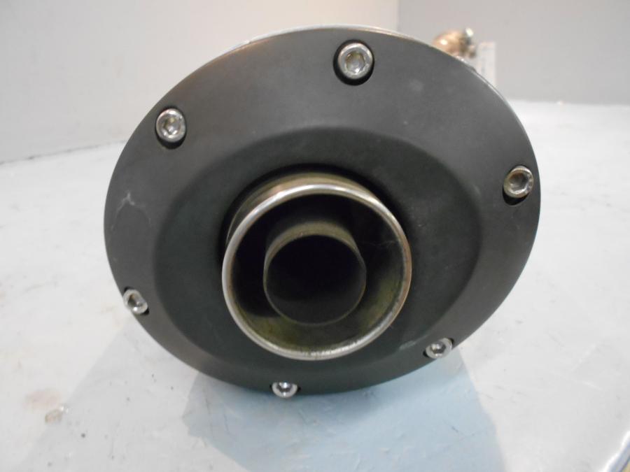 Snett uppifrån på Ljuddämpare från en Suzuki DL 1000 -2003 motorcykel.