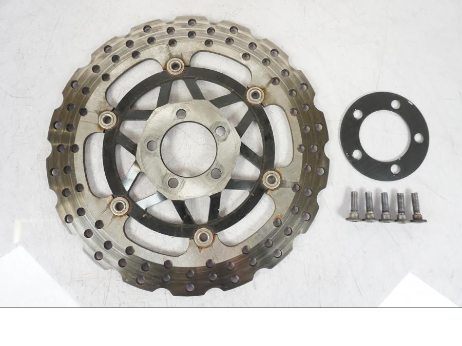 Framsidan på Bromsskiva från en Kawasaki ZX-12R -2000 motorcykel.