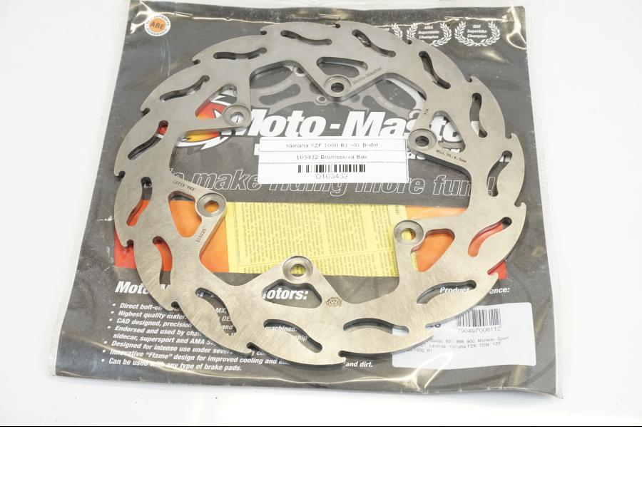 Framsidan på Bromsskiva från en Yamaha YZF 1000 R1 -2001 motorcykel.