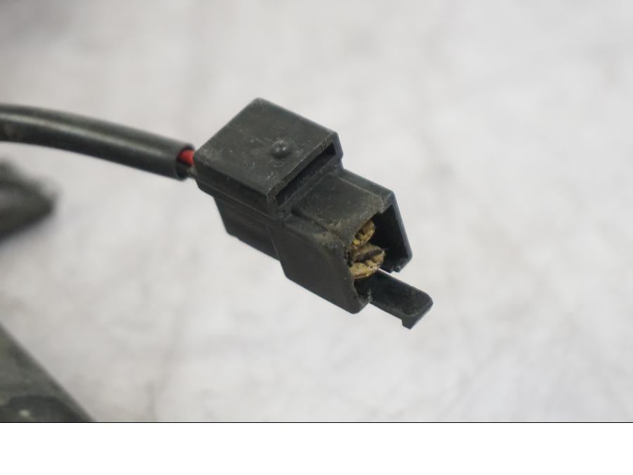 Snett uppifrån på Vattenkylfläkt från en Triumph Tiger -2009 motorcykel.