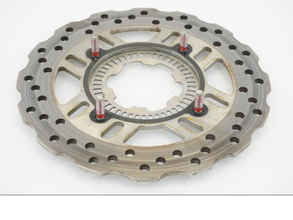 Höger sida på Bromsskiva från en Kawasaki Z 1000 -2014 motorcykel.