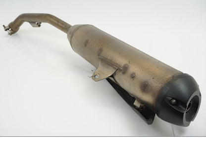 Snett uppifrån på Ljuddämpare från en Yamaha WR 125 -2010 motorcykel.