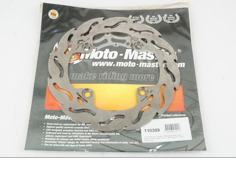 Framsidan på Bromsskiva från en Triumph Speed Triple -2004 motorcykel.