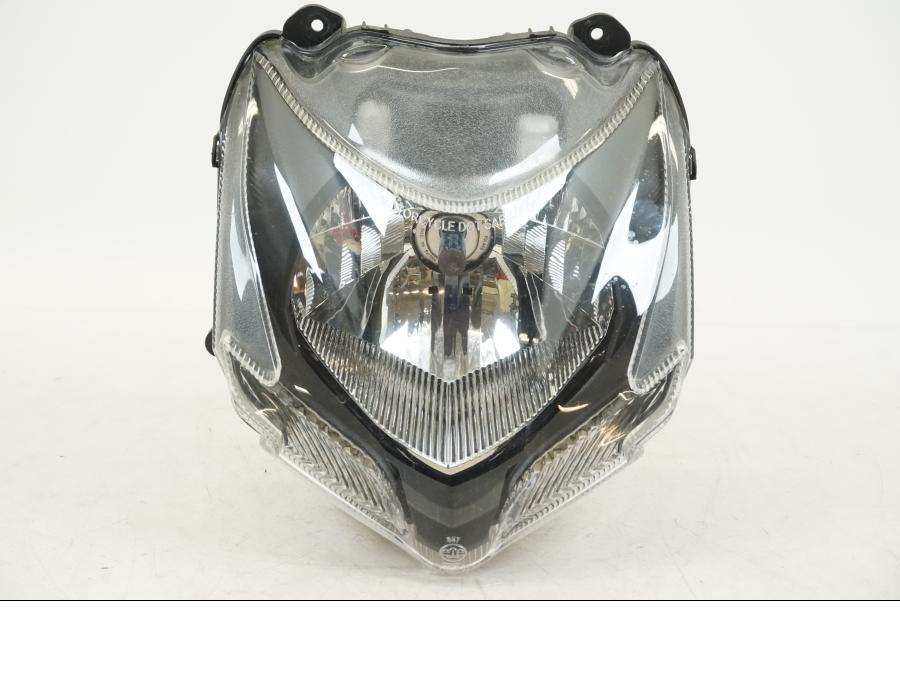 Framsidan på Strålkastare från en Ducati Streetfighter S -2011 motorcykel.