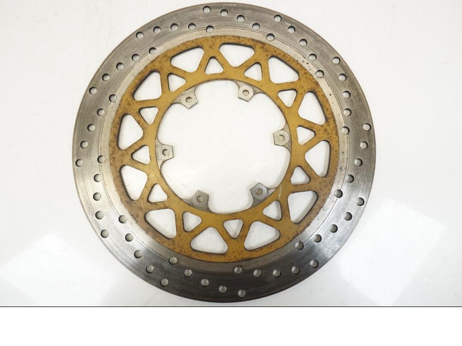 Snett nerifrån på Bromsskiva från en Honda NSR 125 -1991 motorcykel.