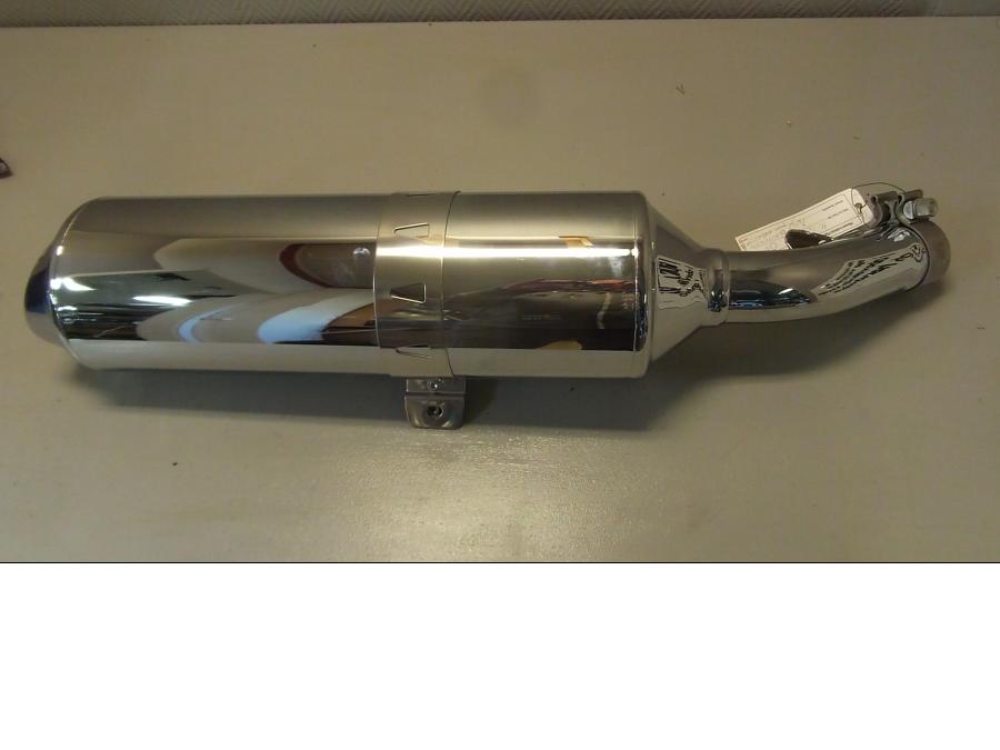 Framsidan på Ljuddämpare från en BMW R 1200 R -2008 motorcykel.