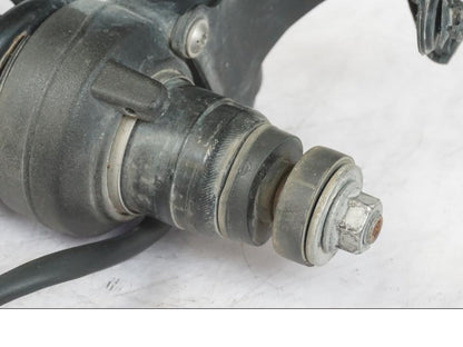 Snett uppifrån på Stötdämpare ESA från en BMW R 1200 GSA -2012 motorcykel.