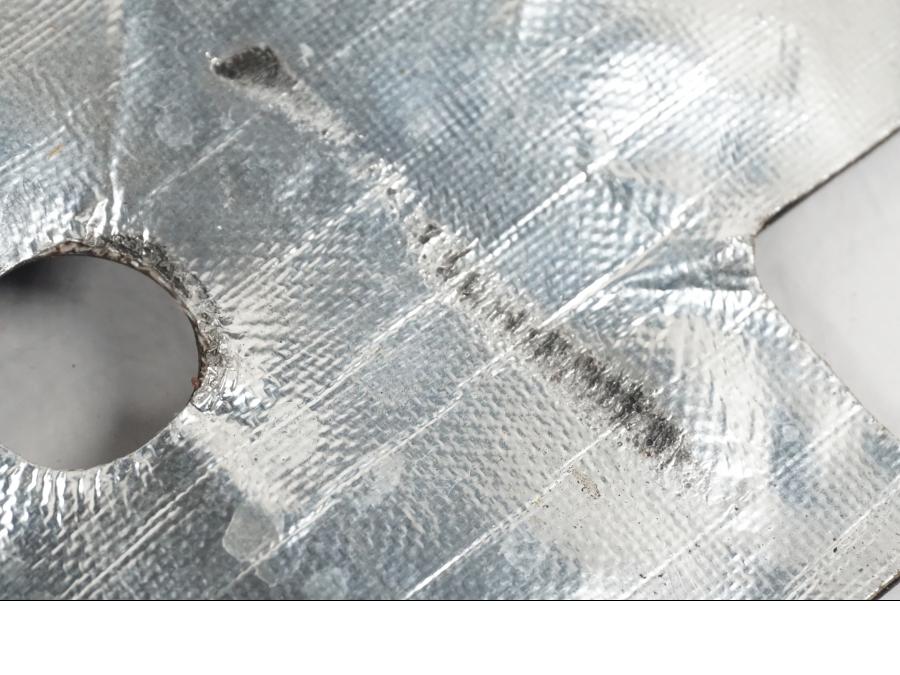 Snett uppifrån på Värmeskydd från en Yamaha YZF 1000 R1 -2007 motorcykel.