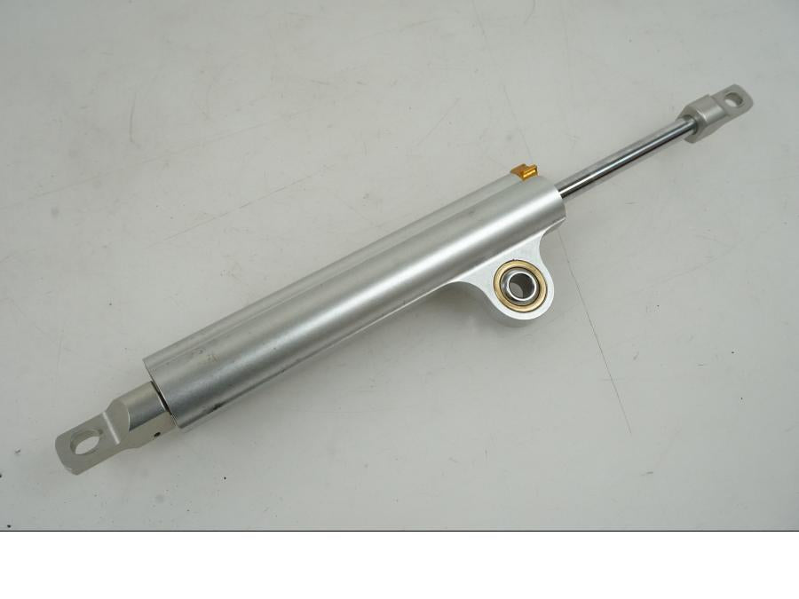 Snett uppifrån på Styrdämpare Öhlins från en Kawasaki Versys 1000 -2022 motorcykel.