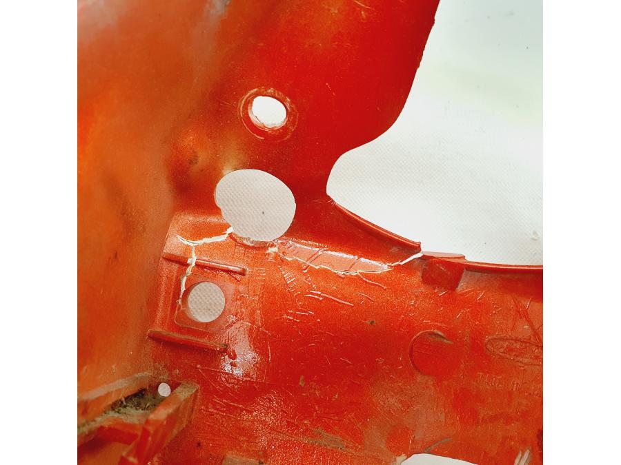 Snett uppifrån på Toppkåpa från en Honda CX 500 -1982 motorcykel.