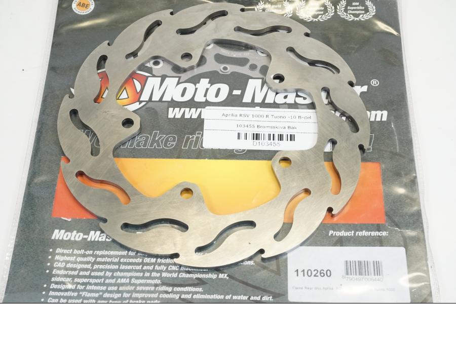 Framsidan på Bromsskiva från en Aprilia RSV 1000 R Tuono -2010 motorcykel.