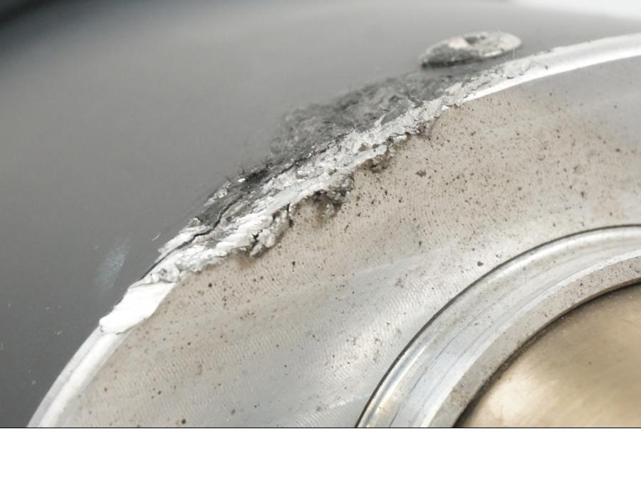 Snett uppifrån på Ljuddämpare Sport från en Suzuki GSX-R 750 -2009 motorcykel.