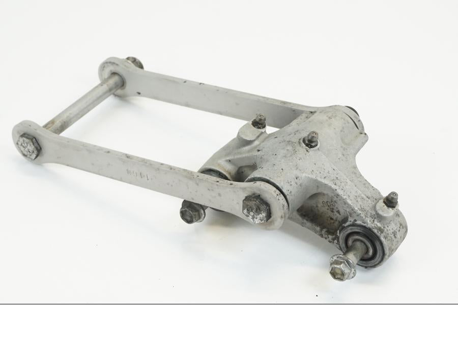 Snett uppifrån på Stötdämparlänkage från en Kawasaki ZX-12R -2000 motorcykel.