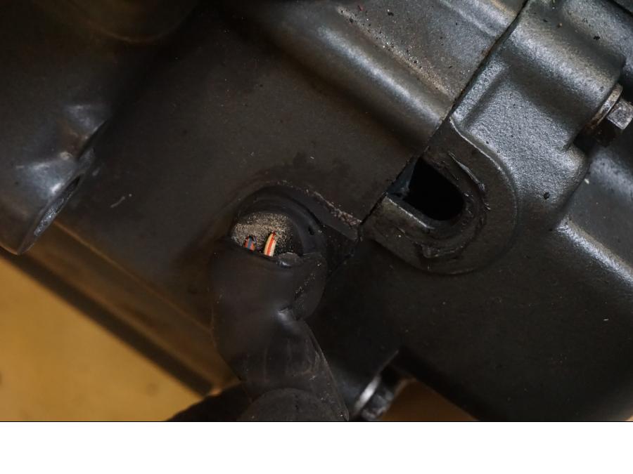 Höger sida på Motor från en KTM 125 Duke -2018 motorcykel.