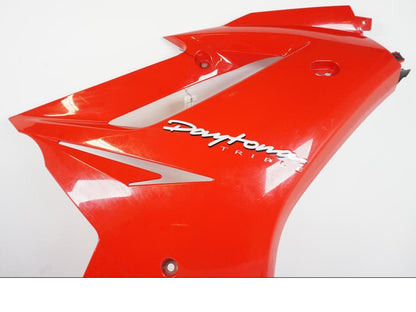Snett uppifrån på Sidkåpa från en Triumph Daytona 675 -2007 motorcykel.