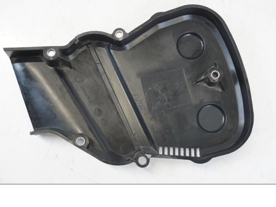 Snett uppifrån på Remskydd från en Ducati Hyperstrada -2013 motorcykel.