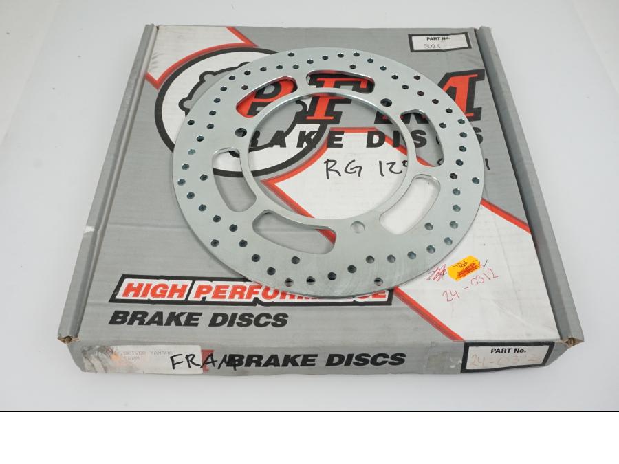 Baksidan på Bromsskiva från en Suzuki RG 125 -1991 motorcykel.