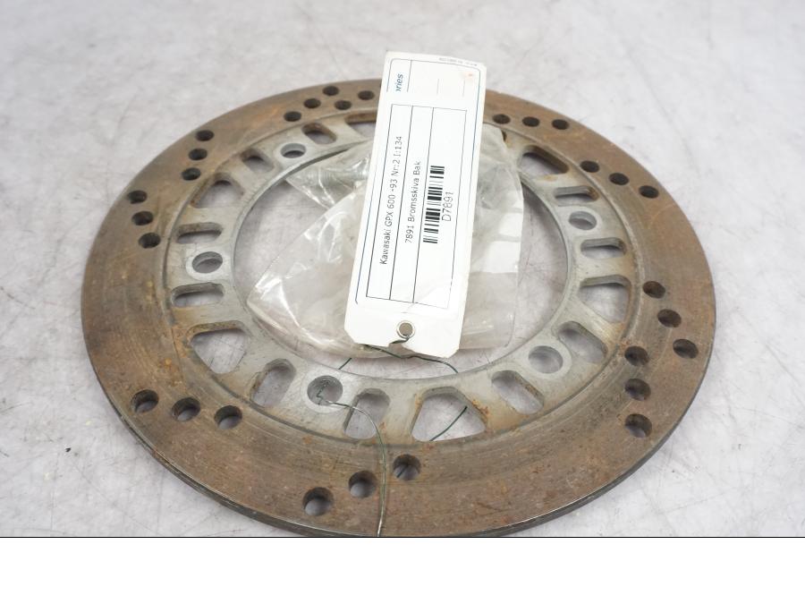 Höger sida på Bromsskiva från en Kawasaki GPX 600 -1993 motorcykel.