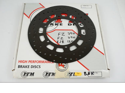 Framsidan på Bromsskiva från en Yamaha FZ 750 -1990 motorcykel.