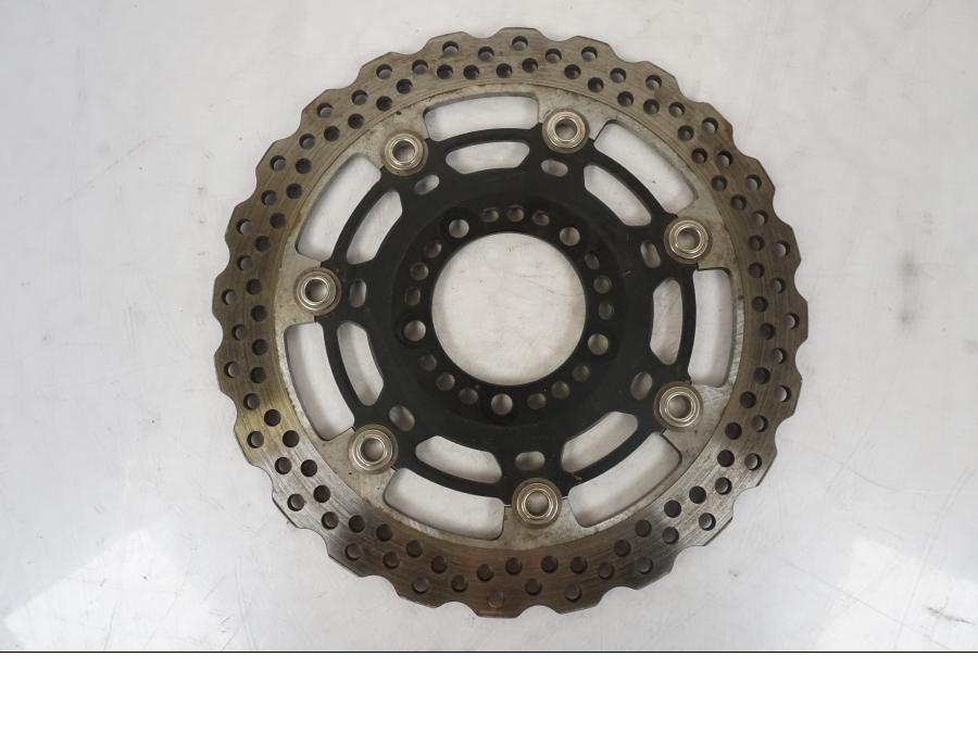 Framsidan på Bromsskiva från en Kawasaki Z 800 -2014 motorcykel.