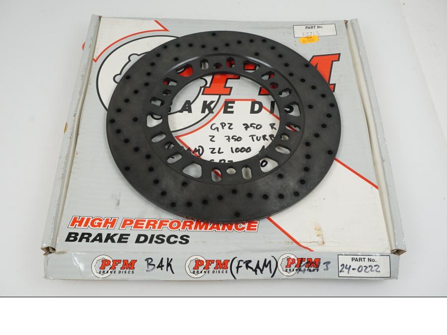 Framsidan på Bromsskiva från en Kawasaki GPZ 1100 -1985 motorcykel.