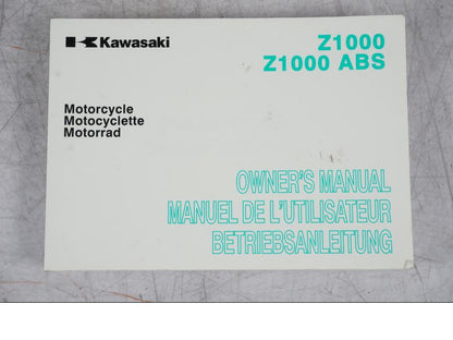 Framsidan på Instruktionsbok från en Kawasaki Z 1000 -2014 motorcykel.