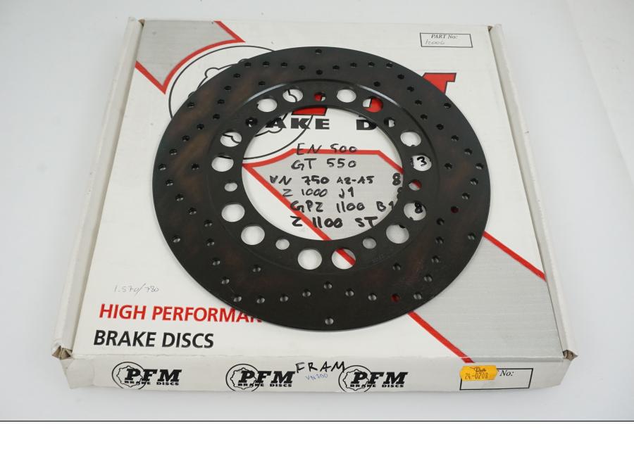 Framsidan på Bromsskiva från en Kawasaki VN 750 -1994 motorcykel.