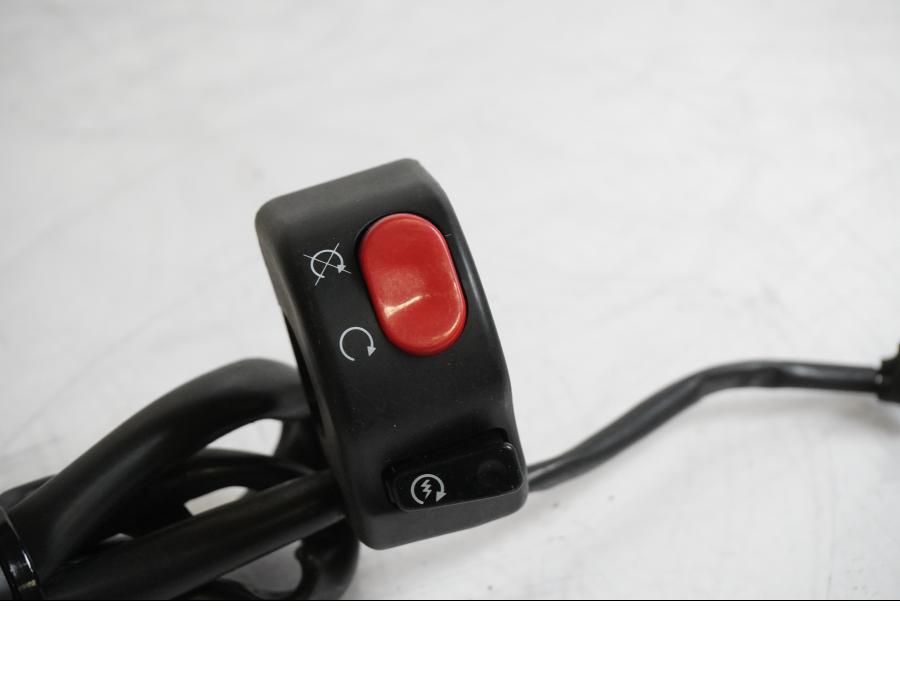 Baksidan på Styrelreglage från en Triumph Street Triple -2009 motorcykel.