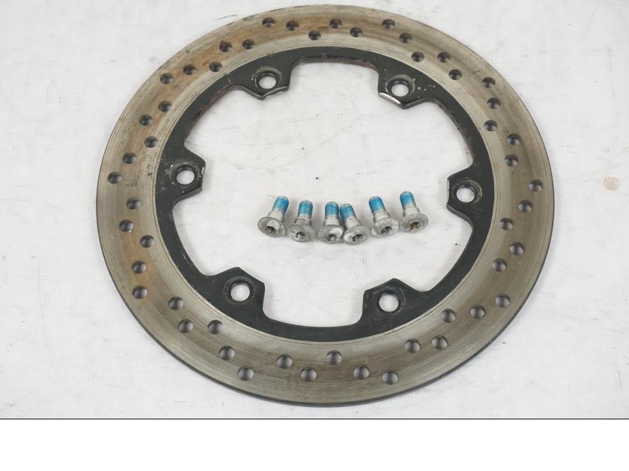 Framsidan på Bromsskiva från en Suzuki GSX 1300 R -2010 motorcykel.