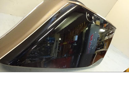 Snett uppifrån på Sidoväska från en Indian Roadmaster -2019 motorcykel.