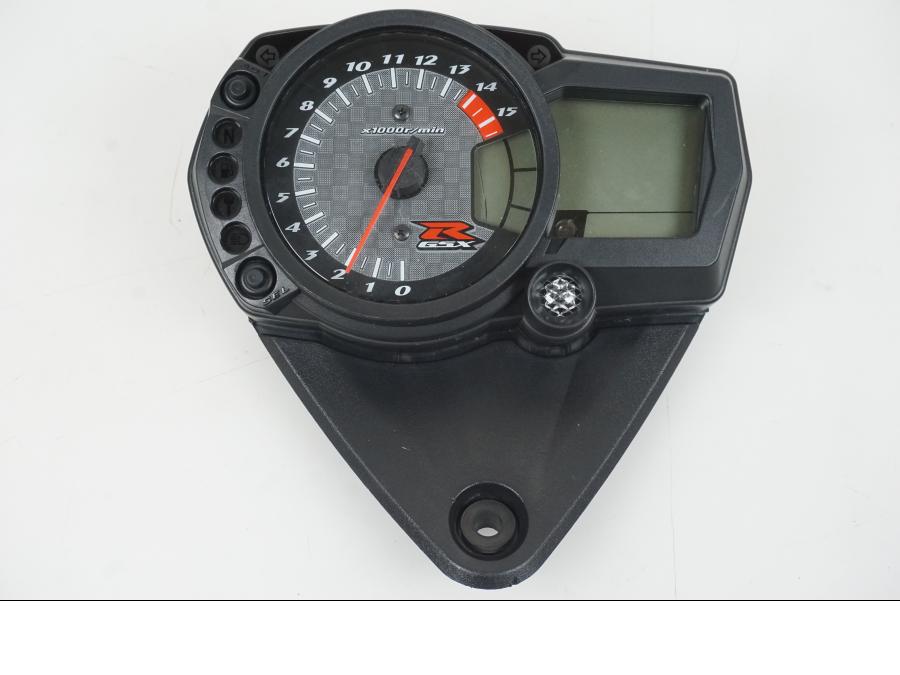 Snett nerifrån på Instrumentpanel från en Suzuki GSX-R 1000 -2007 motorcykel.